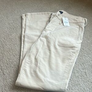 J Crew off white/cream courderoy straight leg pants.  NWT.  Size 27